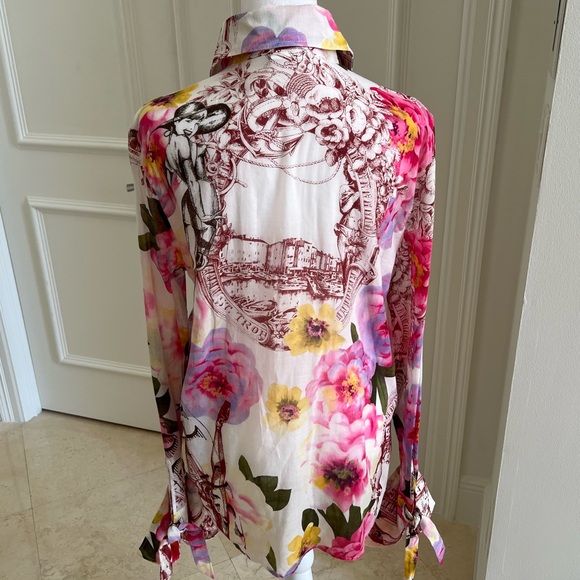 Italian Couture “GFFERRE” Bellissimo Floral Artsy Blouse - Picture 6 of 15